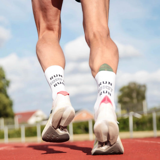 IDIOT Cushioned Running Socks - Crew Length | Runhappy