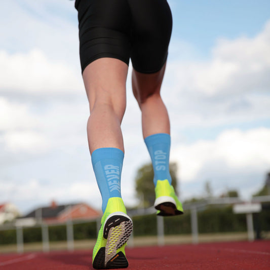 NEVER Ultrathin Running Socks - Crew Length | Runhappy